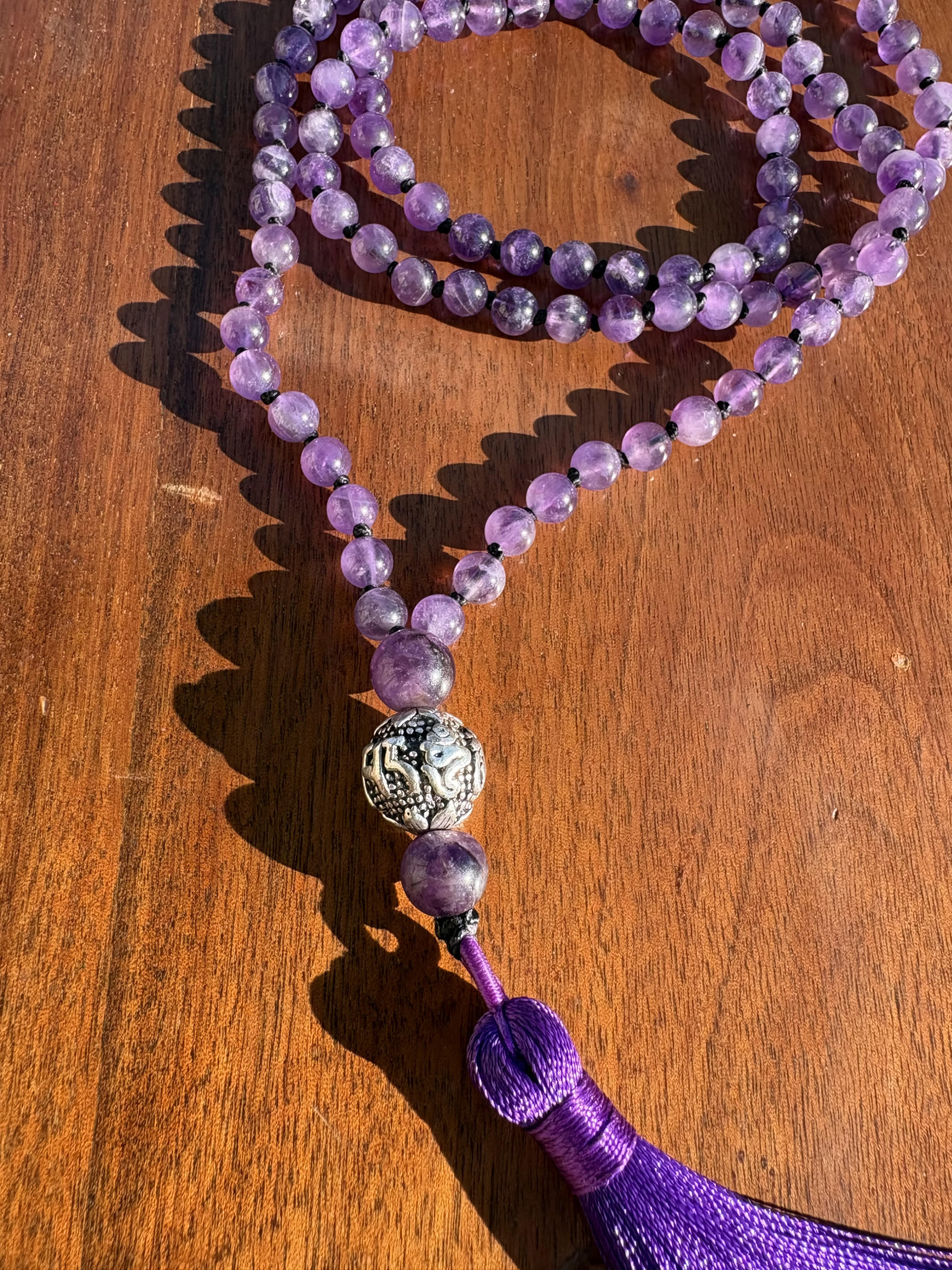 amethyst mala beads